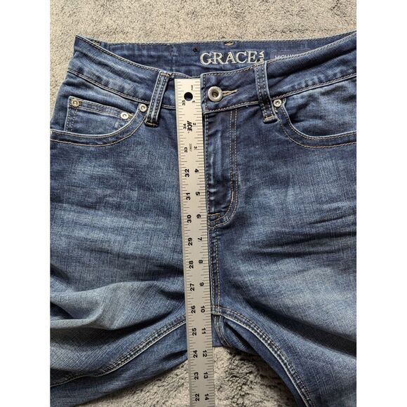 Grace In LA High Waist Skinny Jeans Women's Size 26 Medium Wash - Picture 7 of 13